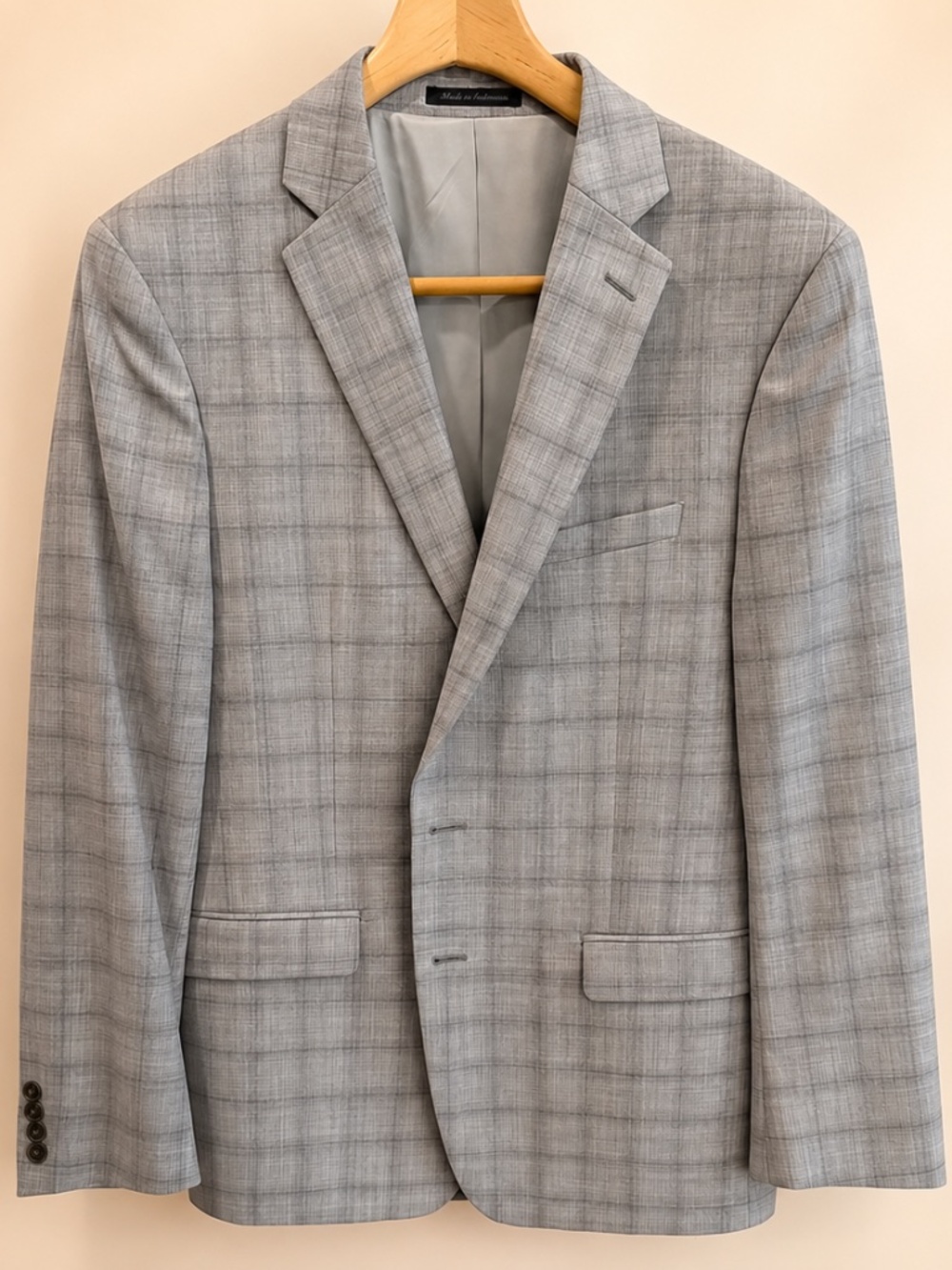 Calvin Klein Men's Slim Fit Plaid Suit Jacket Wool